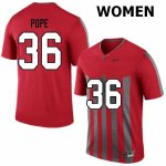 Women's Ohio State Buckeyes #36 K'Vaughan Pope Throwback Nike NCAA College Football Jersey Online XQG7744KI